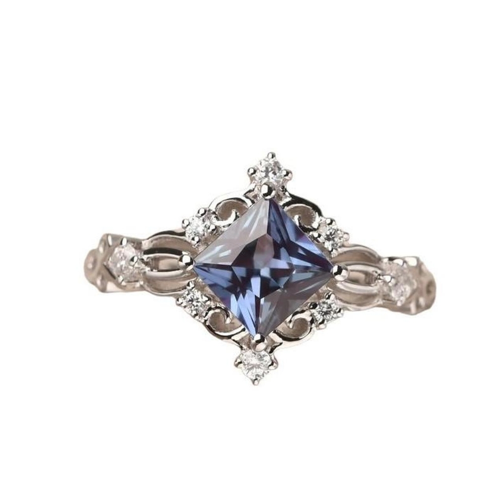 Alexandrite Princess Cut Ring
